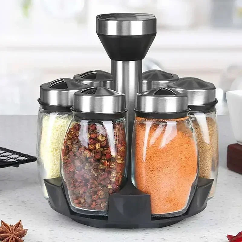 Glass Spice Jar Storage Rack