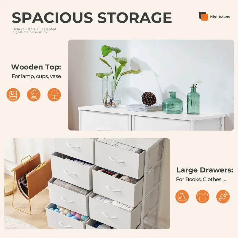 Eight Drawer Fabric Storage Chest