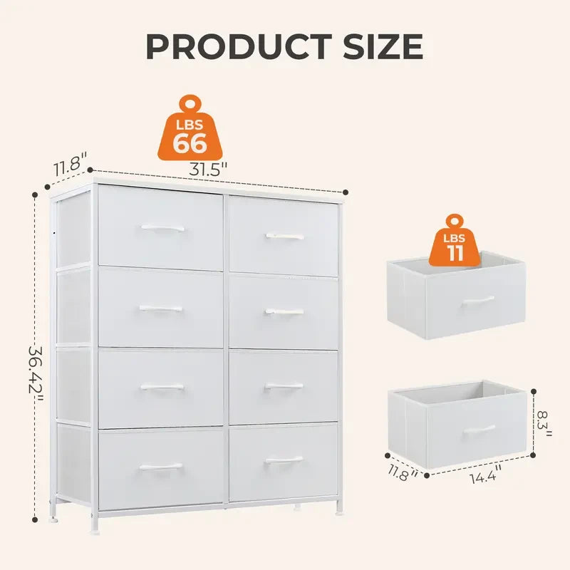 Eight Drawer Fabric Storage Chest