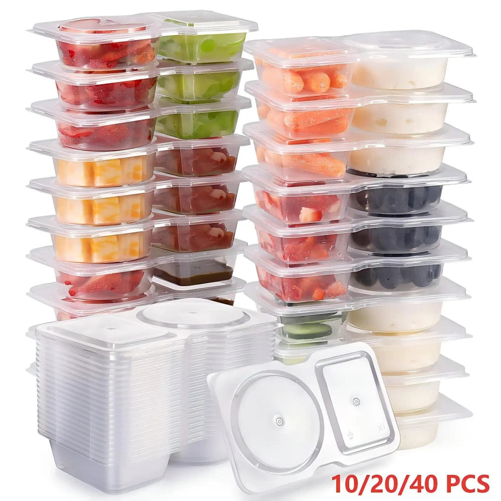 Clear Double Compartment Snack Container