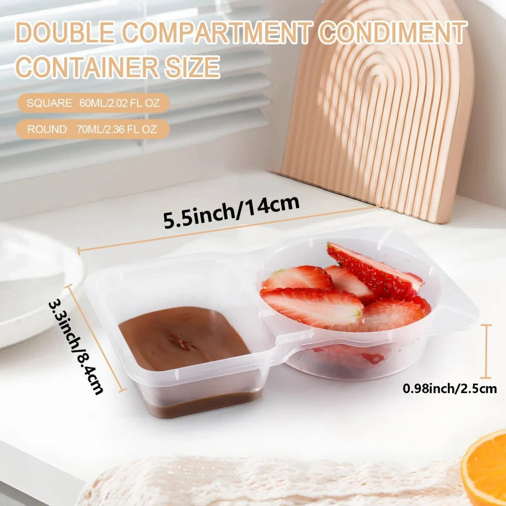 Clear Double Compartment Snack Container