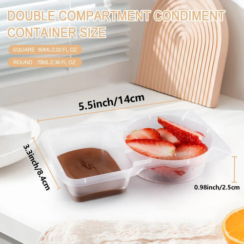 Clear Double Compartment Snack Container