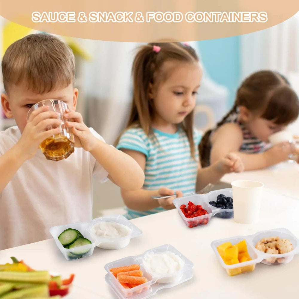 Clear Double Compartment Snack Container