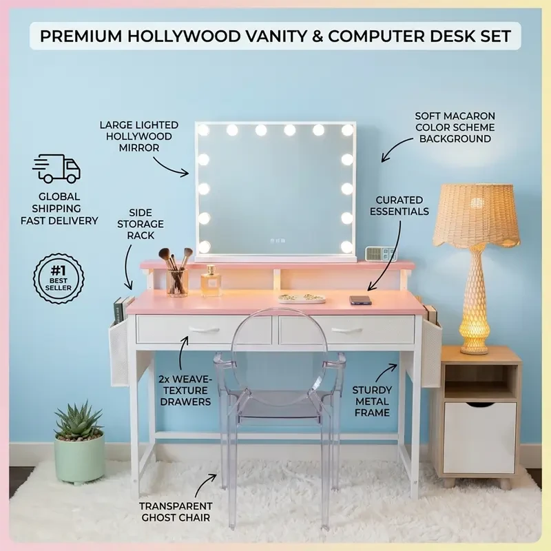 LED Vanity Writing Desk