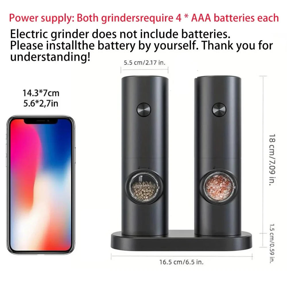 Electric Salt and Pepper Grinder Set