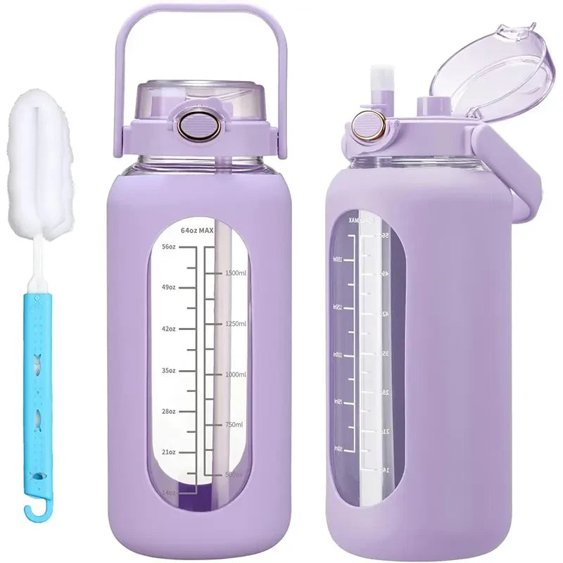 Motivational Glass Water Bottle