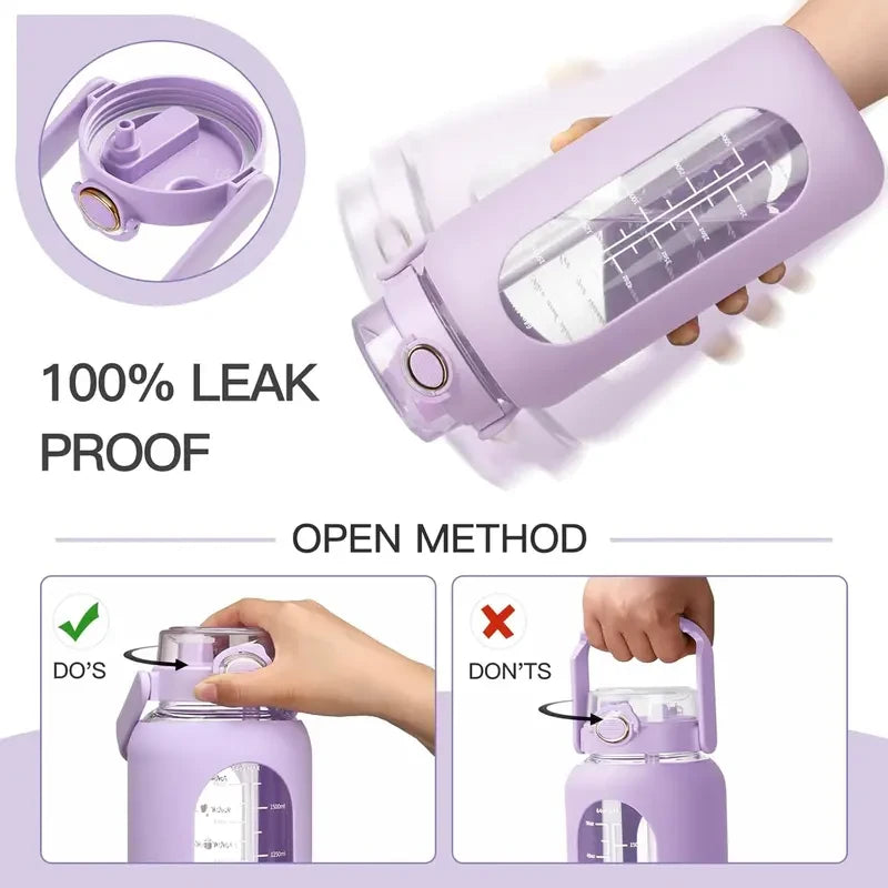 Motivational Glass Water Bottle