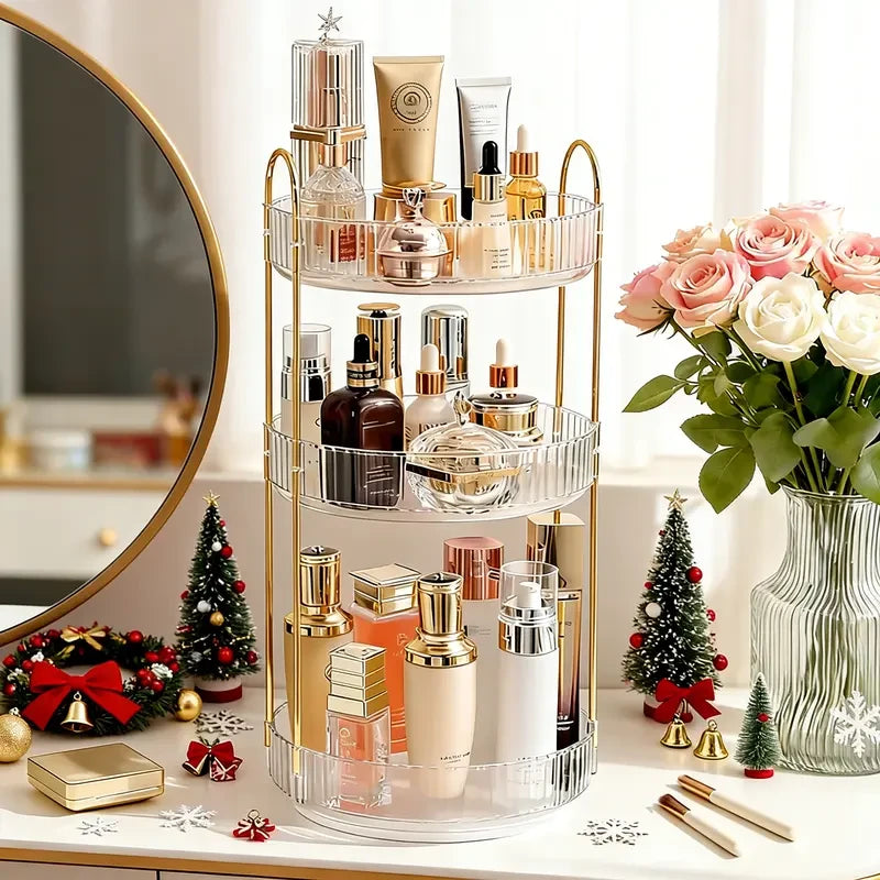 Clear Tiered Corner Vanity Organizer