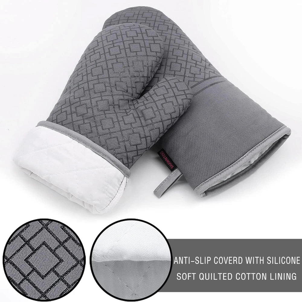 Heat Resistant Kitchen Glove and Potholder Set